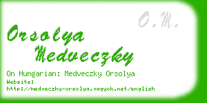 orsolya medveczky business card